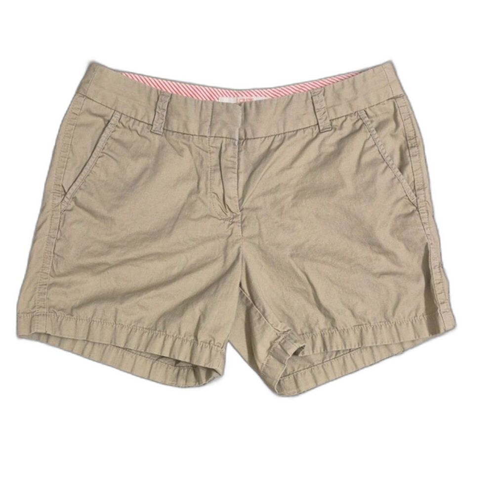 J Crew Shorts 4 Tan Khaki Classic Chino Broken In Cotton Casual Preppy